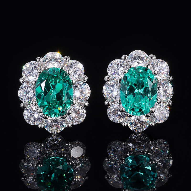 Zhuang Sheng joyería S925 plata simulación verde turmalina Paloma huevo traje de moda piedra principal colgante 8*10 espárragos 6*8