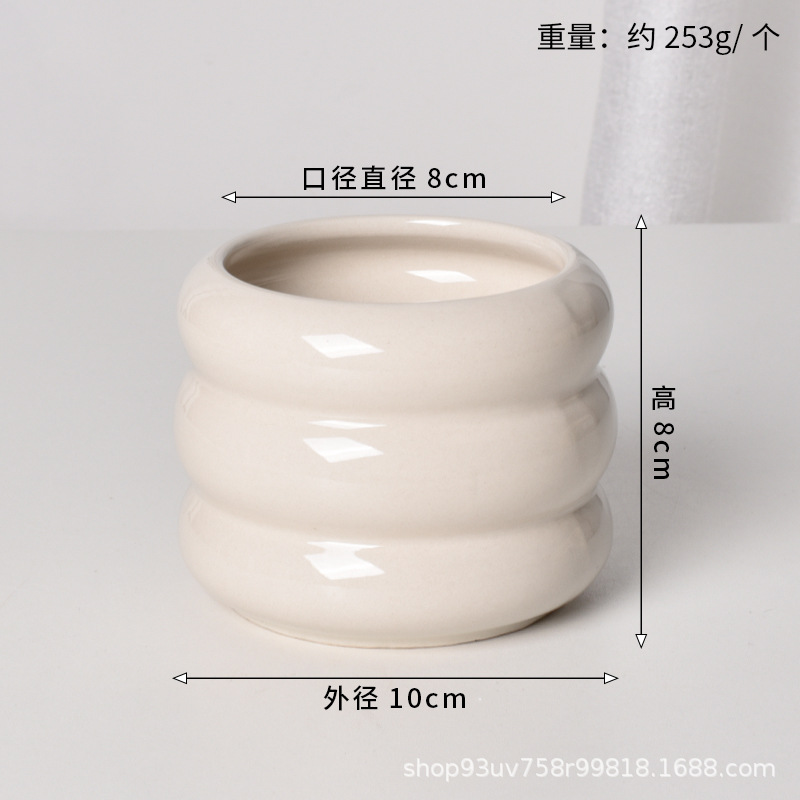 Pot de cerámica crema INS lujo ligero de alto nivel sensación de plantación de orquídeas mariposa simple orquídeas plantación de pot de porcelana blanca Dehua