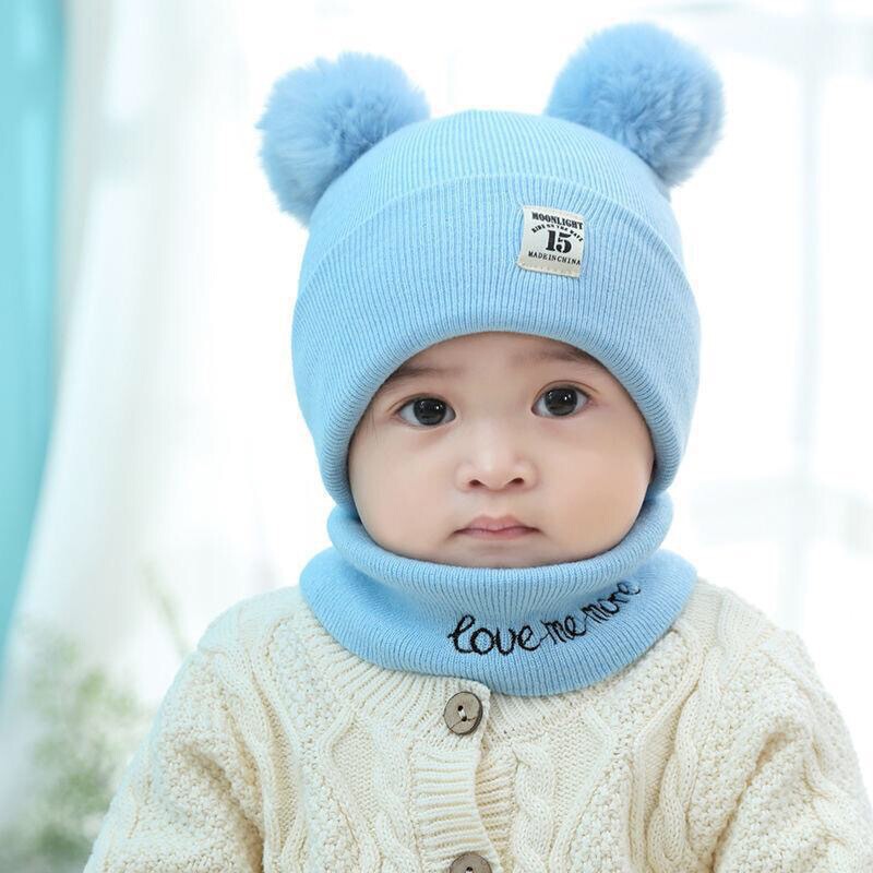 儿童双球帽冬季毛线帽儿童帽新生婴儿帽0-3-6-12个月男女宝宝帽子|undefined