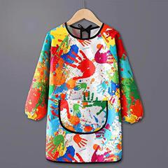 プリントとロングタイプの油絵のカバーの防水汚れに強い赤ちゃんの子供の画室の絵は逆に服を着て幼稚園の食事のエプロンを着ます。