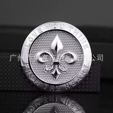 鸢尾花车贴金属汽车改装车身贴油箱贴花卉机盖贴电动车装饰尾标贴