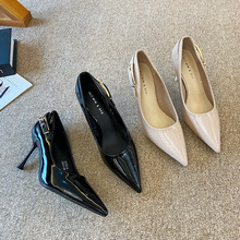 尖头休闲高跟鞋女2025新款秋季高级感气质百搭工作鞋细高跟单鞋女