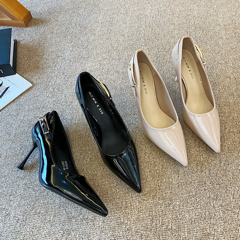 尖头休闲高跟鞋女2025新款秋季高级感气质百搭工作鞋细高跟单鞋女
