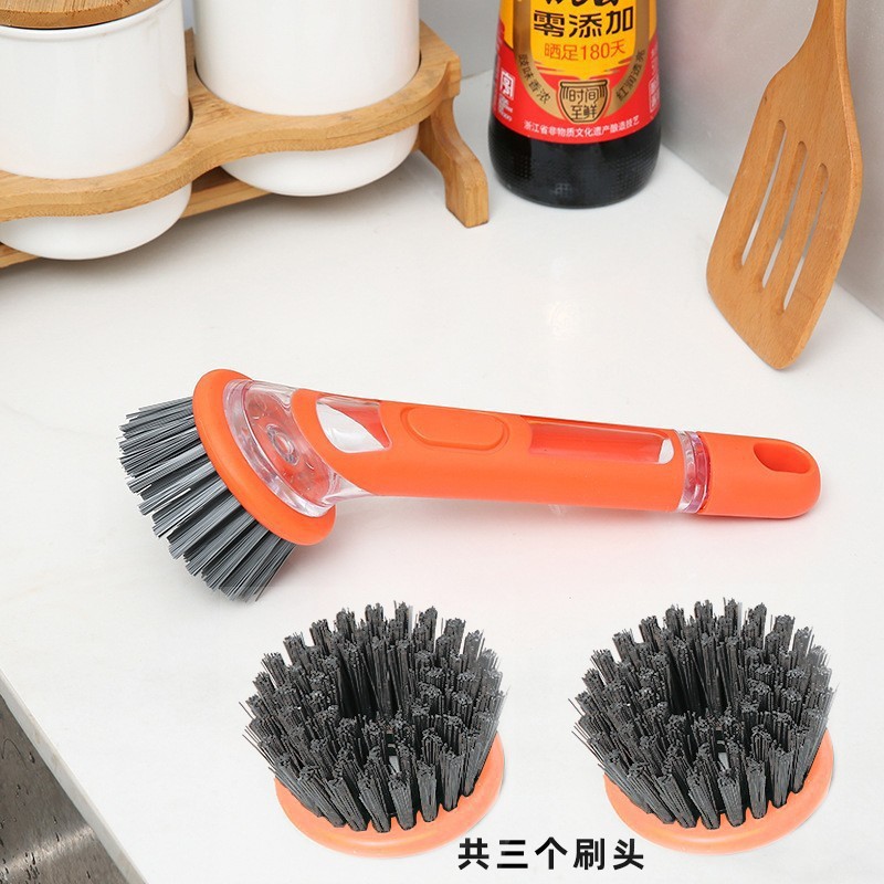 Cocina de mango largo cepillo de paneles artefacto líquido automático cepillo de paneles lavavajillas cepillo de lavavajillas doméstico alambre de acero bola limpia