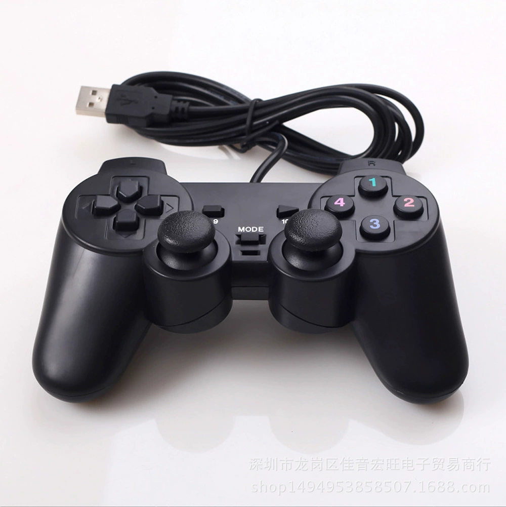 USB контроллер для компьютера, проводной геймпад, стиль PS2, 208, вибрация