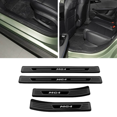 23-25 Mg Mg4 Ev Stainless: Dekorativ pedal başlıqları - 4-pieces-of-outer-sill-strips-stainless-steel-black-titanium-brushed-thsjp-suitable-for-2023-2025-mg4-ev