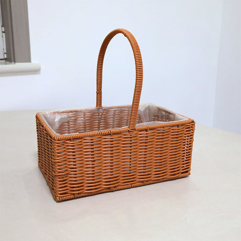 Cestas de frutas de caña tejidas a mano, cestas de almacenamiento domésticas portátiles de gran tamaño, cestas de regalo de huevos, cestas de regalo