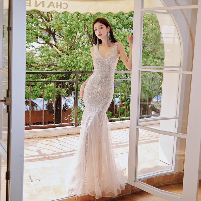 Mermaid Princess Banquet Evening Dress 2026 New High-End Sparkling Sequin Dress Mesh Mermaid Tail Dress Mini Dress Mermaid Princess Banquet Evening Dress 2026 New High-End Sparkling Sequin Dress Mesh Mermaid Tail Dress Mini Dress
