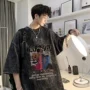 水洗夏季重磅美式t恤