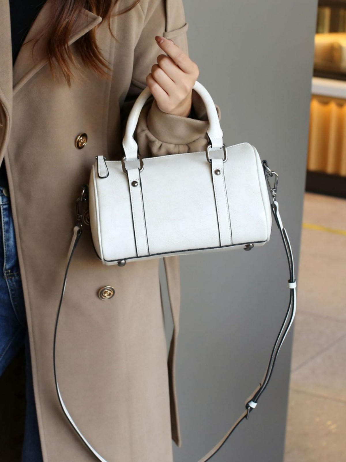 牛革オイルワックスレザーレトロピローバッグ人気ファッションボストンショルダークロスボディ実用クロスボーダークラシックレザー