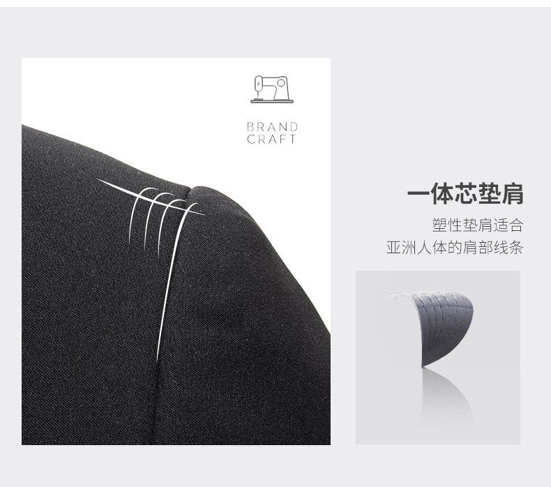 Áo vest nam màu đen dáng ôm, cổ áo vest, hàng hai nút, tay dài, phong cách Hàn Quốc — Màu đen chi tiết 4