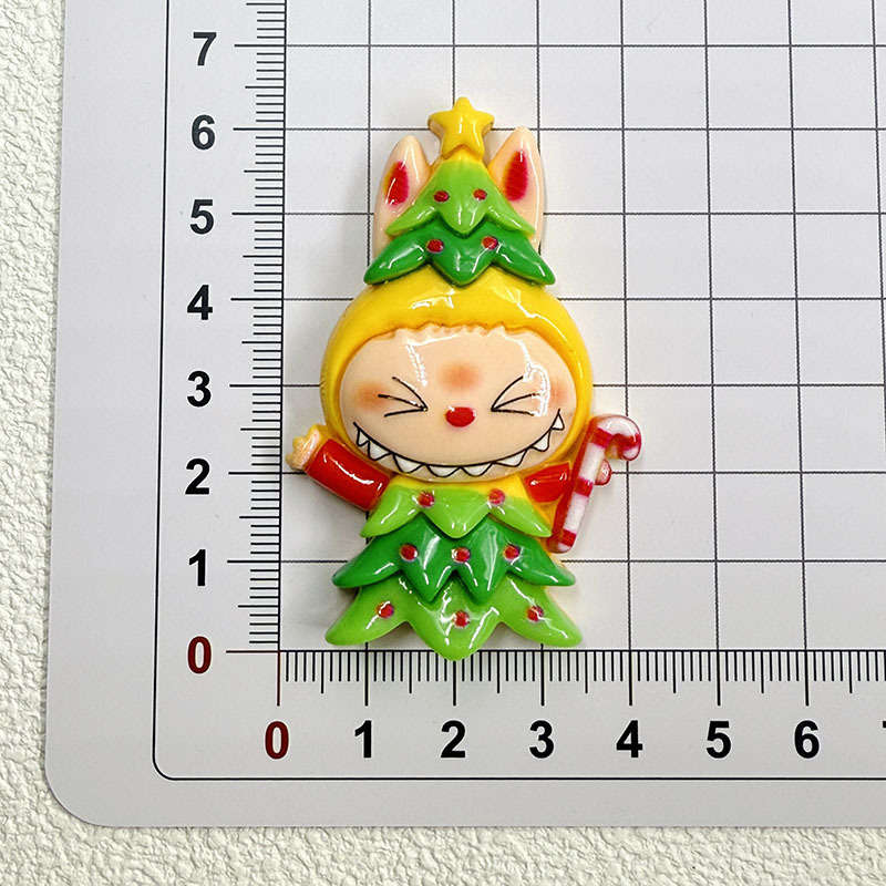 大きな光沢のあるクリスマスラブブ樹脂アクセサリーDIYクリーム接着剤携帯電話ケースヘアピン冷蔵庫マグネット装飾品|undefined