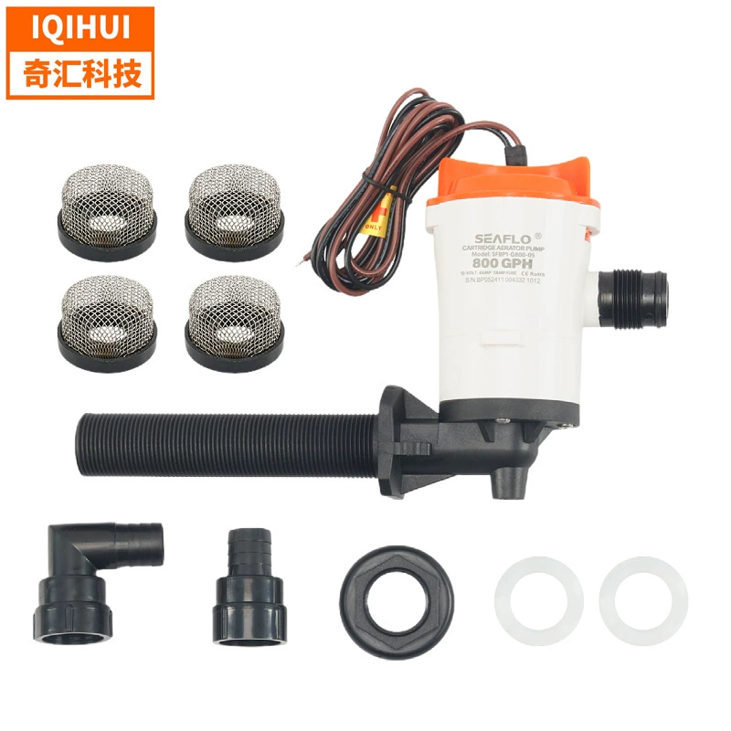 Трансграничный насос для приманки постоянного тока, циркуляционный насос для живой рыбы, 12 В, погружной кислородный насос, насос для яхты, лодки, воды