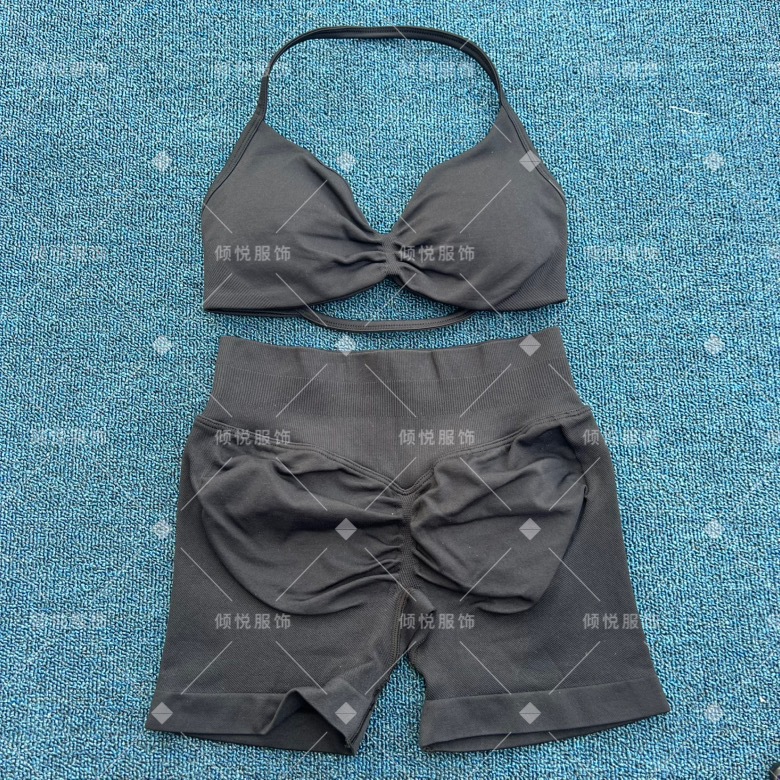 AliExpress venta caliente DFYNE nuevo fitness yoga traje deportivo chaleco halter sujetador pantalones cortos traje mujer