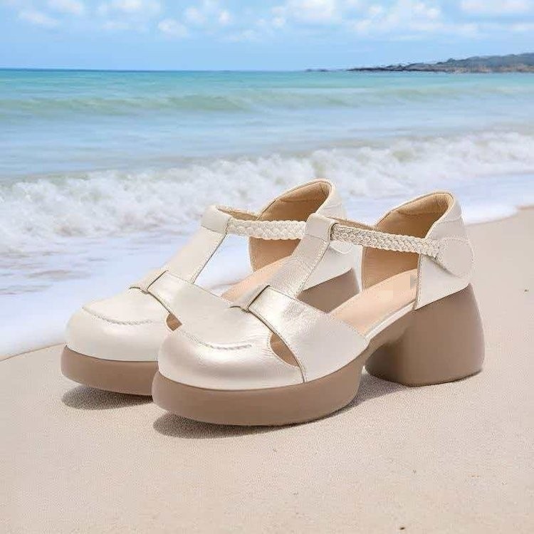 Moda versátil Baotou Zapatos Mari Zhen mujeres 2026 verano nuevas sandalias de mujer de nicho elegantes sandalias de viaje