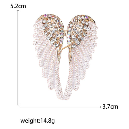 European and American creative new diamond angel wings brooch corsage multi-color trendy fashion clothing accessories pin wholesale