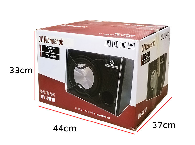 Car Subwoofer 10-Inch 12V Super Bass Subwoofer 120W Car-Mounted Active High-Power Subwoofer Modified Subwoofer