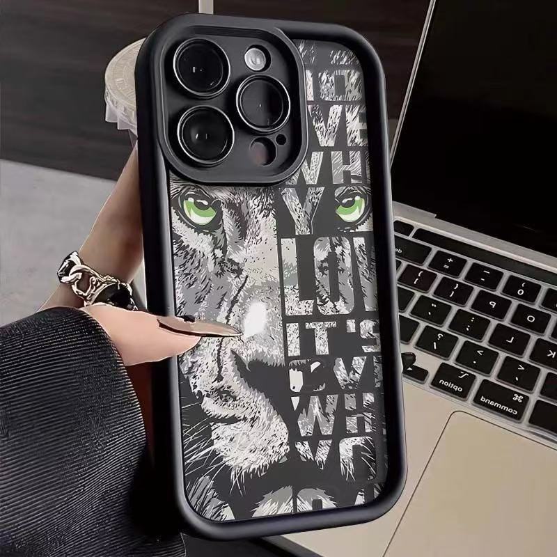León inglés para iPhone 16pro funda para teléfono móvil Apple 15 anti-caída 14 Europa y América 13promax nuevo 12x