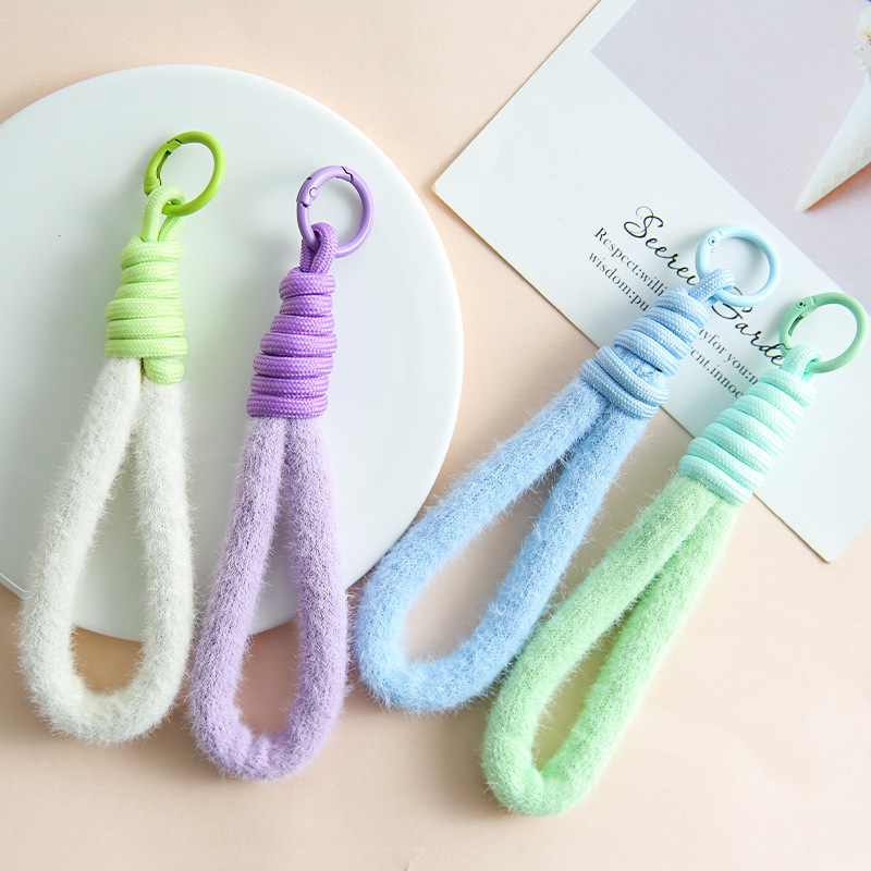New Colorful Plush Mobile Phone Lanyard Short Color Matching Keychain Pendant Accessories Colorful Small Fresh Pendant Wholesale New Colorful Plush Mobile Phone Lanyard Short Color Matching Keychain Pendant Accessories Colorful Small Fresh Pendant Wholesale