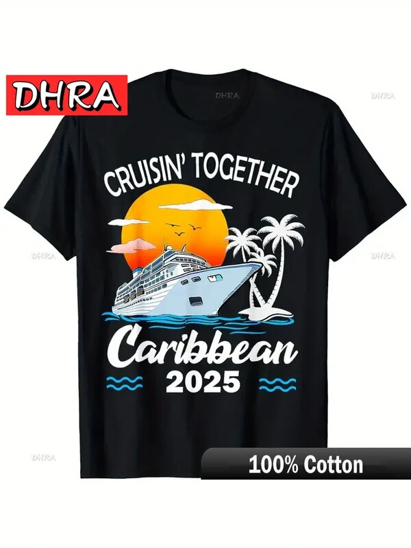 Cruisin Together Caribbean Cruise 2025 Family Vacation T-Shirt Suitable for Men's T-Shirt City Posey