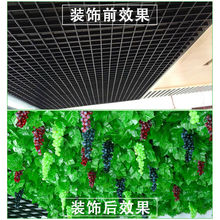 仿真樹樹葉假花藤條藤蔓假葡萄葉綠葉水管道吊頂裝飾塑料葉子纏繞