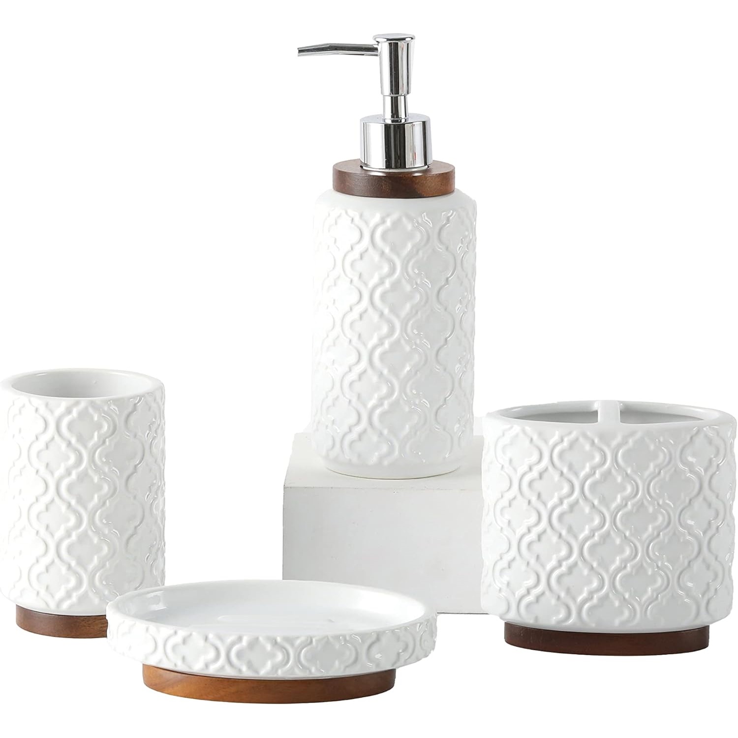 Juego de Accesorios de Baño Set de 4 Piezas de Cerámica, Decorativo, para Baño image 3