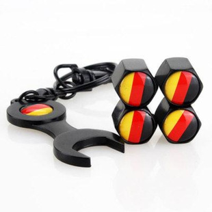 Supply German Flag Logo Valve Cap Anti-Theft Tire Core Cap Universal for Cars, Bicycles and Motorcycles