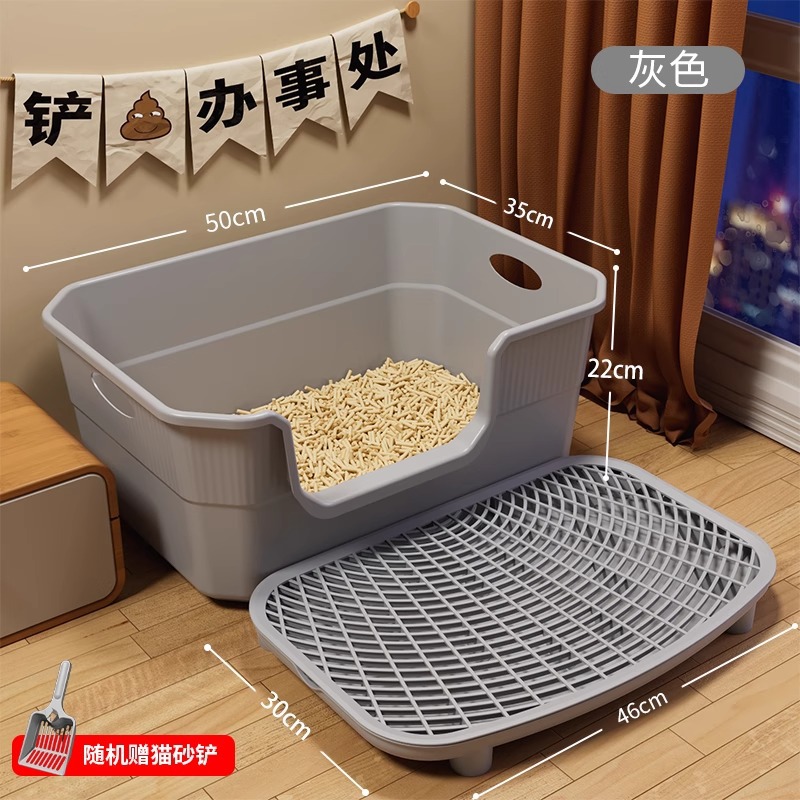 Super grande grueso gato arena enorme anti-splash completamente abierto semicerrado Maine gato arena arena arena gran gato arena