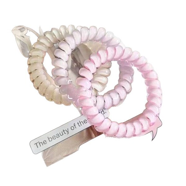 Girls' summer telephone coil ~ Jelly -colored macaron hair circle…