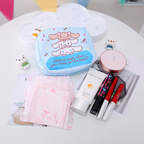 Cartoon Jenga series sanitary napkin storage bag cute girl portable cosmetics small items storage bag