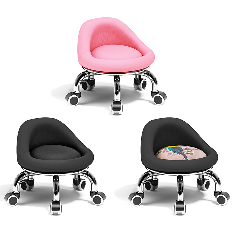 Casa belleza silla de polla de taburete baja silla para niños con taburete para bebés rotativo manicuría pedicura taburete bajo taburete circular