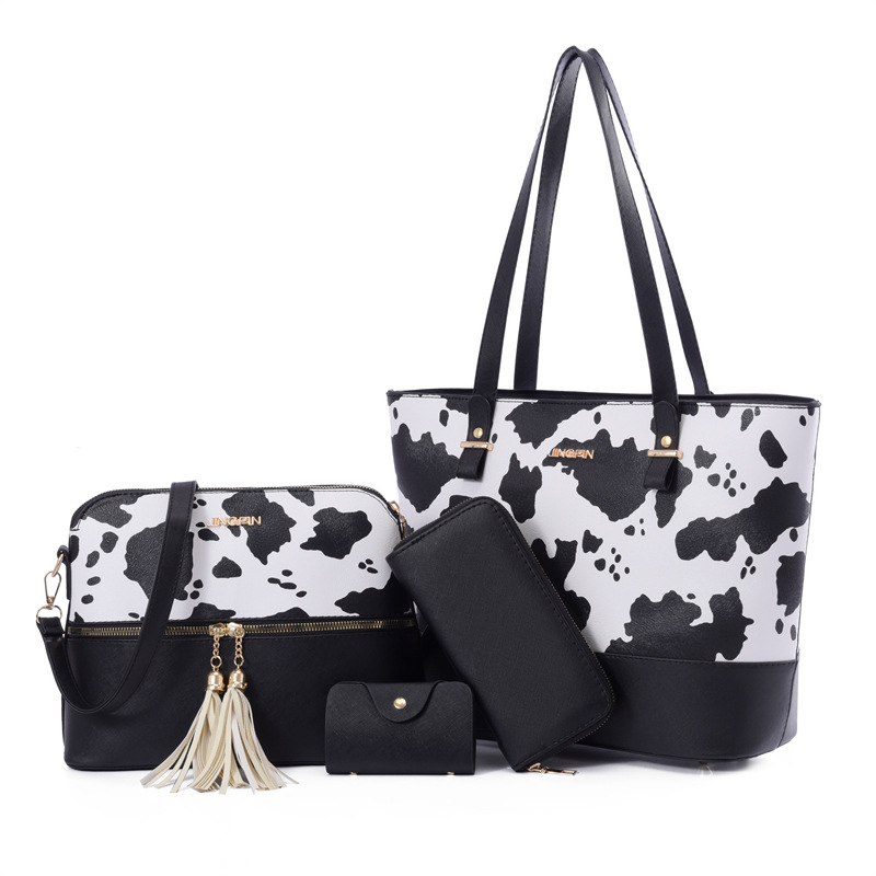 Cross-border new 2024 Women's bag, fashionable large-capacity hand-held buns, mother bag, four-piece set, single-shoulder crossbody bag wholesale bag undefined