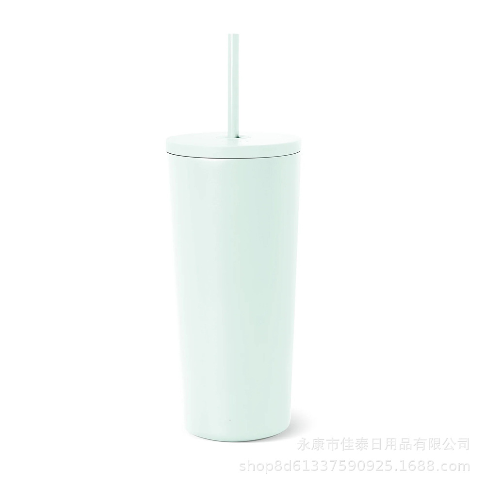 2023 nueva taza de café del acero inoxidable de la taza del vacío con la taza vendedora caliente transfronteriza de la paja 12oz16oz24oz