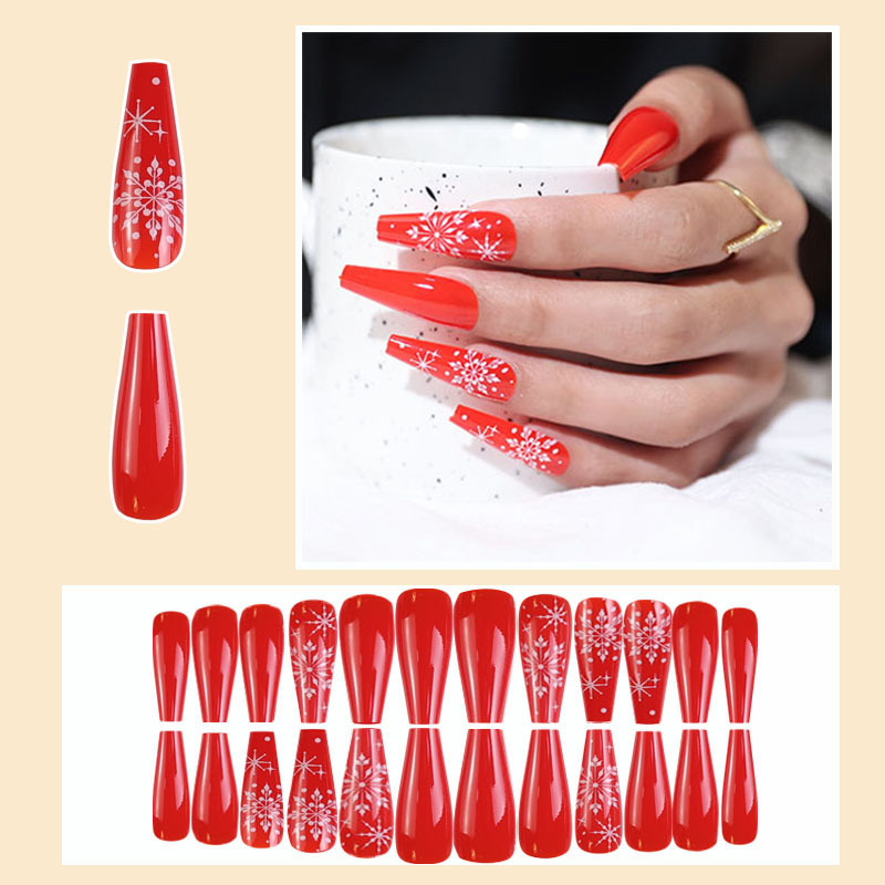 Navidad desgaste armadura nupcial clavo artificial acabado uñas pieza caja desmontable parche de uñas