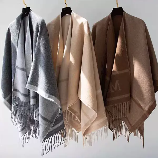 2026 Fall/Winter New Women's Scarf, High-End Wool Shawl, Versatile and Warm Double-Sided Cape for Autumn and Winter