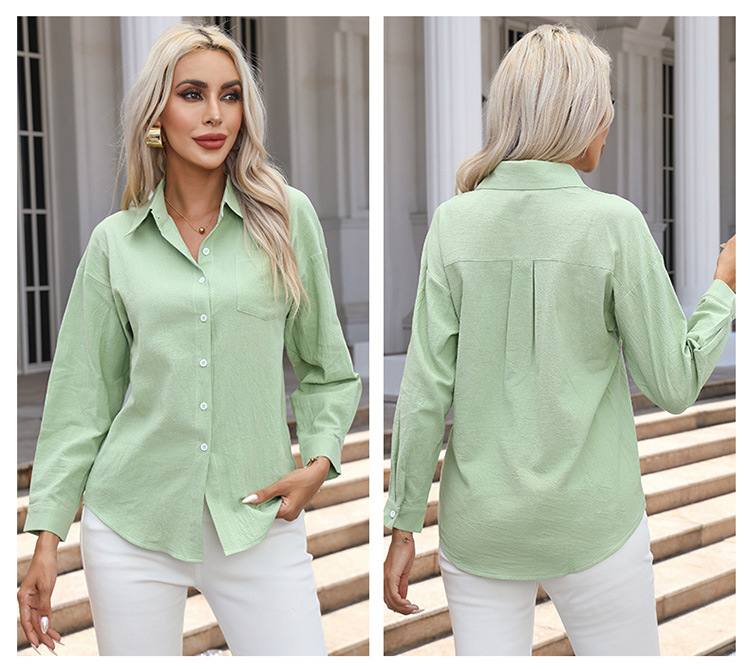 Women's Blouse Long Sleeve Blouses Casual Basic Solid Color display picture 2