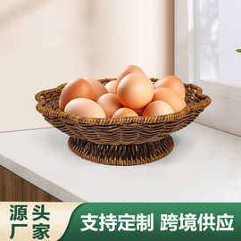 跨境代发圆形花瓣水果篮零食点心客厅家用果盘果篮托盘子馍干果碟