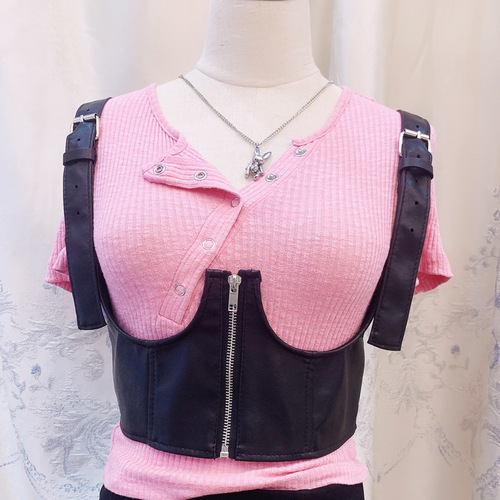 European and American style punk fashion belt cross-border suspenders decorative belt elastic tight binding belt internet celebrity strap cool