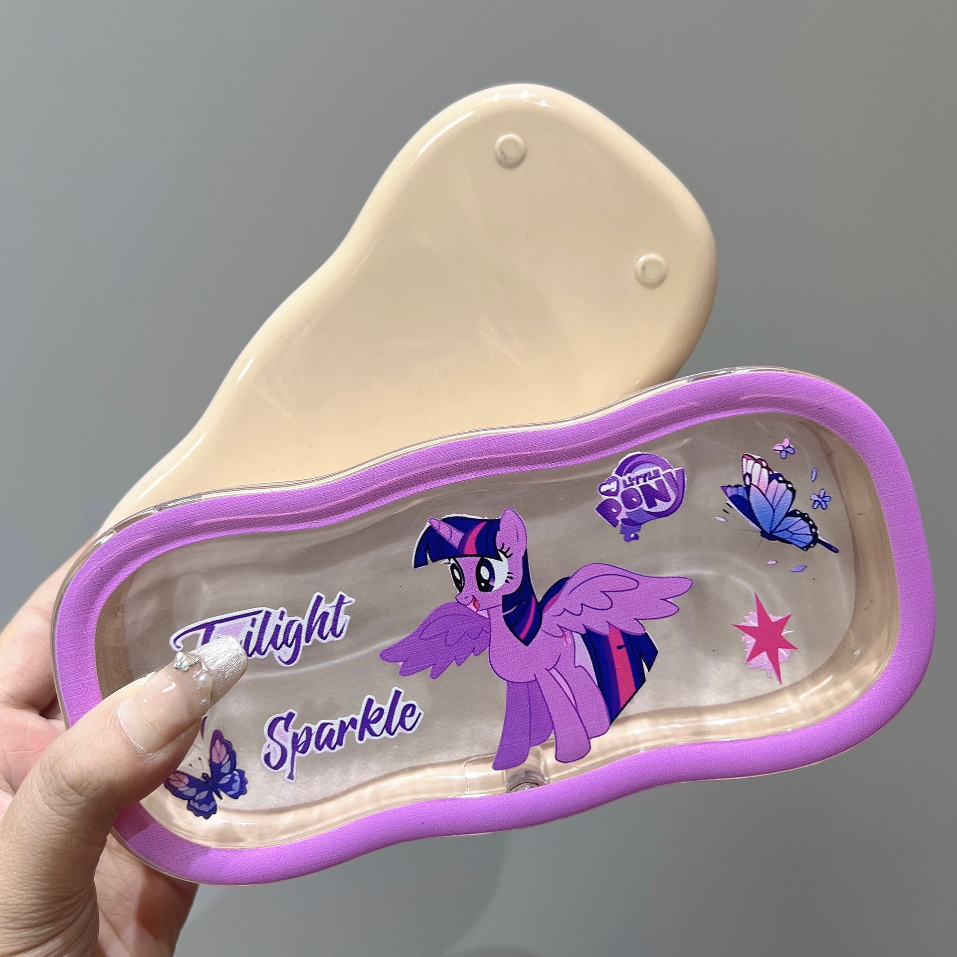 Caja de gafas transparentes de borde de la nube, alta sensación de almacenamiento portátil, niños, niños, niños, estudiantes, lindos, caja de gafas al por mayor