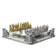 国际象棋家居桌面树脂复古棋子棋盘带玻璃小摆件摆件手办棋子模具