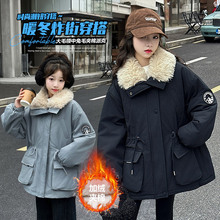 女童棉服冬季2025新款洋气儿童冬装派克服加绒加厚女大童棉衣外套