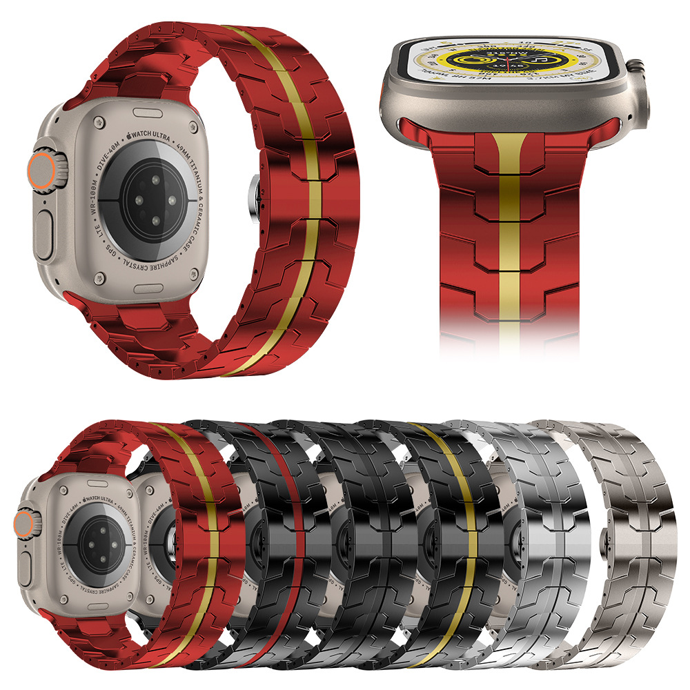 Adecuado para Apple Watch Apple I watch12345678Ultra correa de acero metálico correa de reloj de acero inoxidable