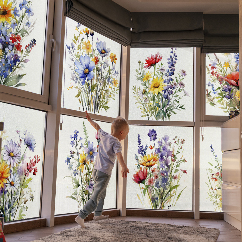 Removable Frosted Light Transparent Opaque Living Room Bedroom Balcony Bathroom Floral Decoration Self-adhesive Glass Sticker Decorative Sticker Removable Frosted Light Transparent Opaque Living Room Bedroom Balcony Bathroom Floral Decoration Self-adhesive Glass Sticker Decorative Sticker