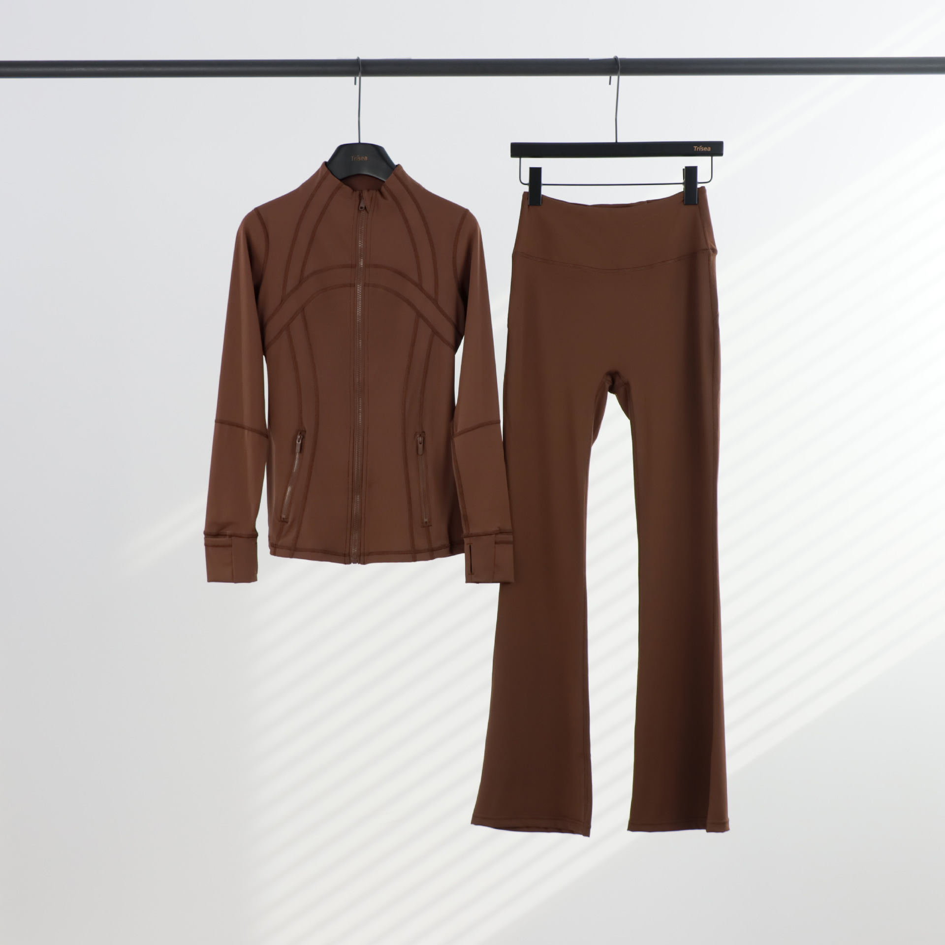 LULU chaqueta de cuello de喇叭 con cremallera, chaqueta de cuerpo, chaqueta de yoga elástica, mujer