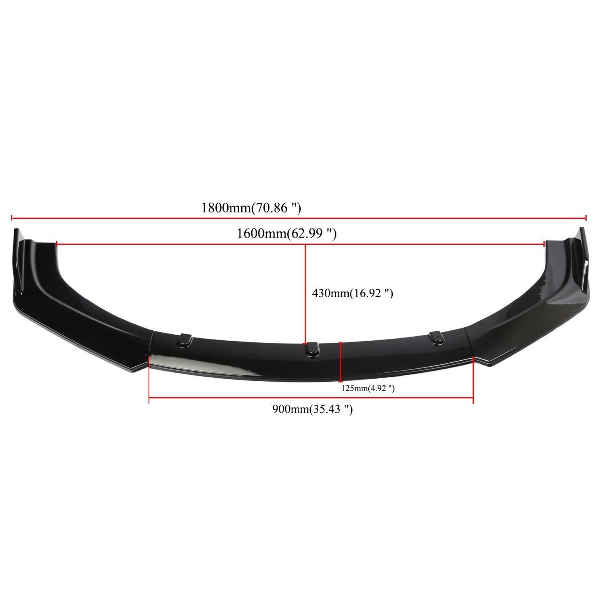 Automobile universal front shovel three-stage front lip front chin front bumper carbon fiber pattern size surround spoiler modification