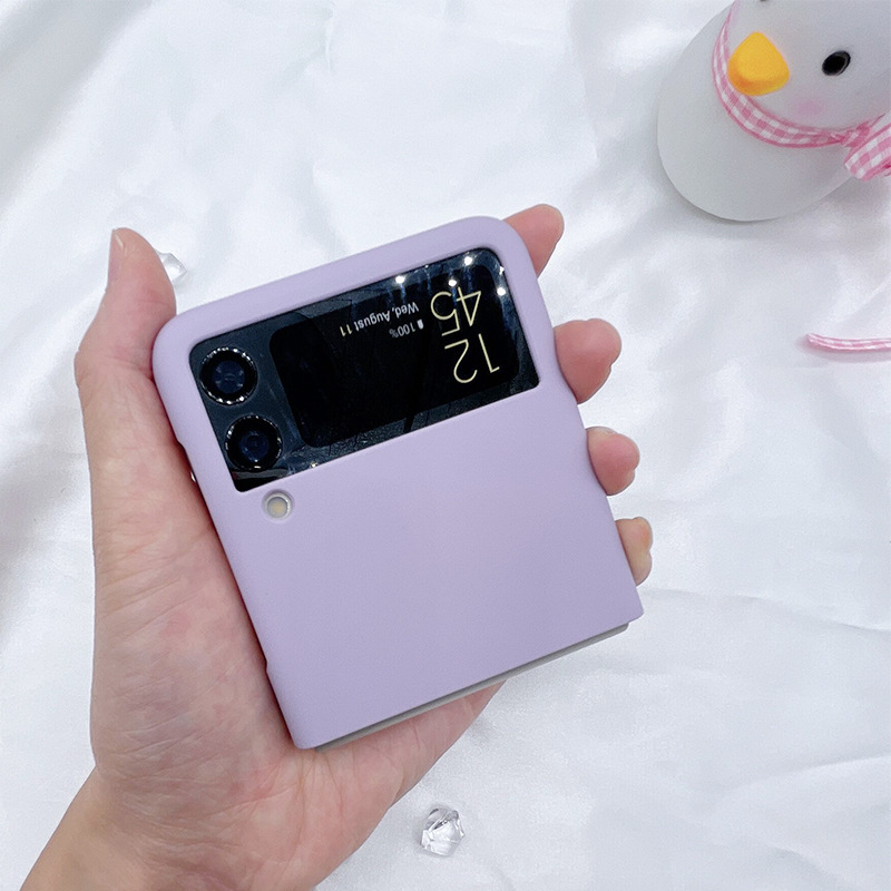 适用三星zflip3手机壳w23 flip4肤感喷油折叠屏保护套内贴绒素材