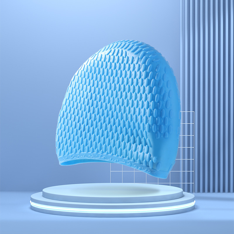 gorra de natación de silicona para mujeres adultas gorra de goteo de agua gorra de natación burbuja gorra de natación superelástica impermeable orejas cabello largo