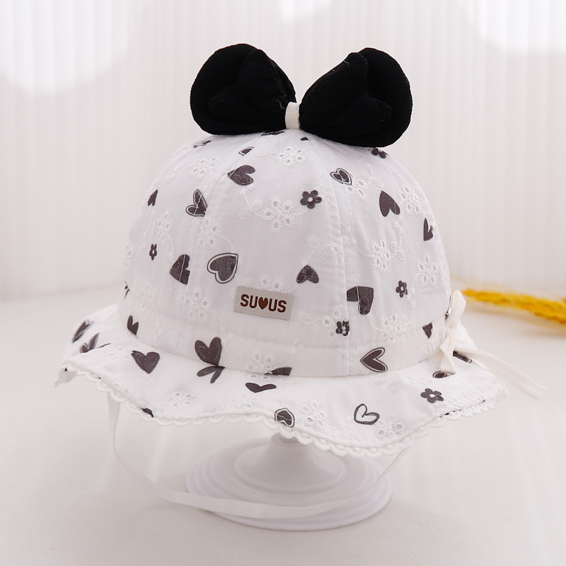 Sombreros de bebé de primavera y otoño delgados sombreros de pescadores de bebés lindos arcos sombreros de bebés sombreros de sombreros de niñas