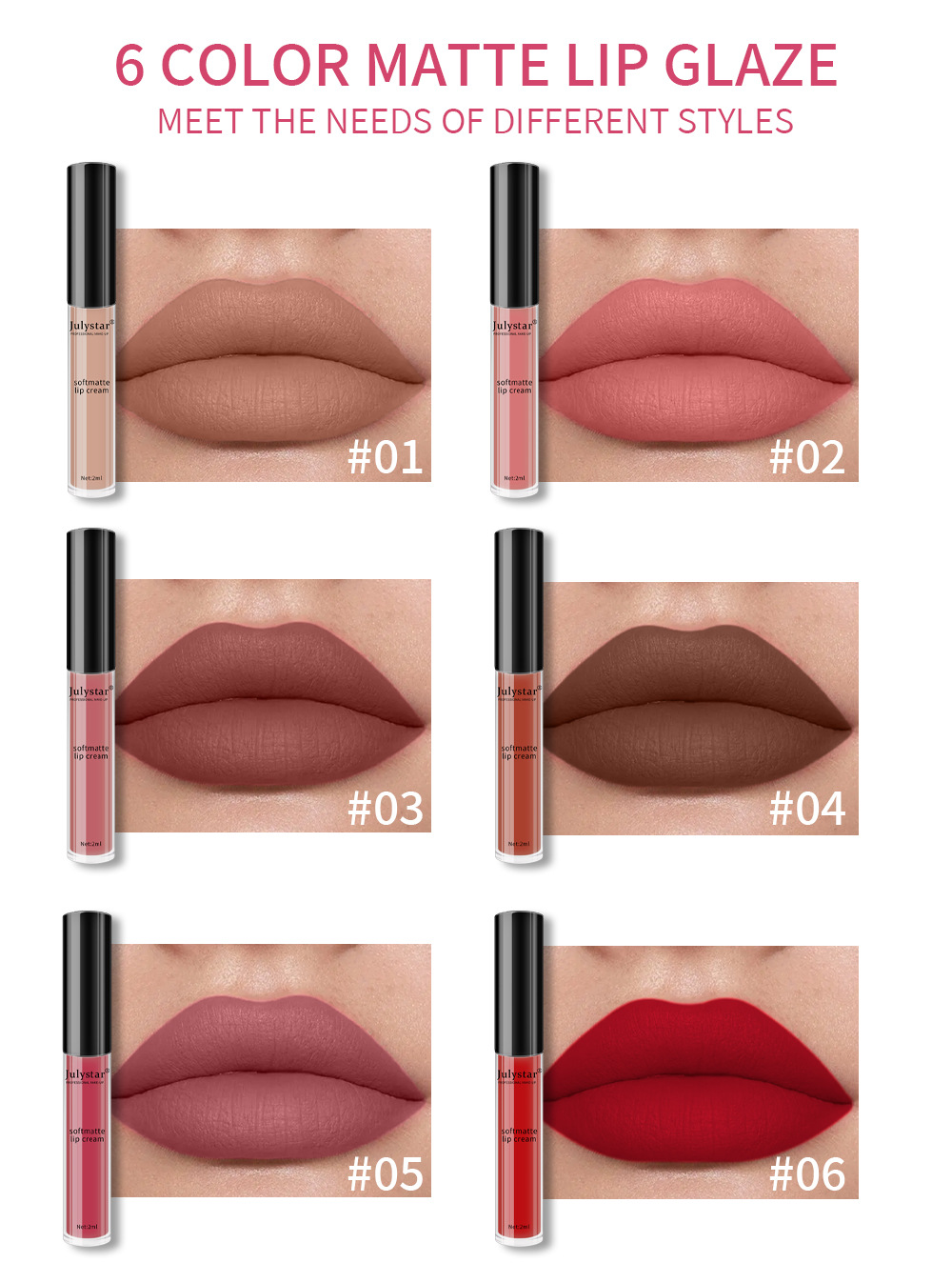 European and American cross-border water mist matte liquid lipstick for women's Christmas makeup, moisturizing and long-lasting, non-stick cup lip gloss and lip gloss wholesale undefined