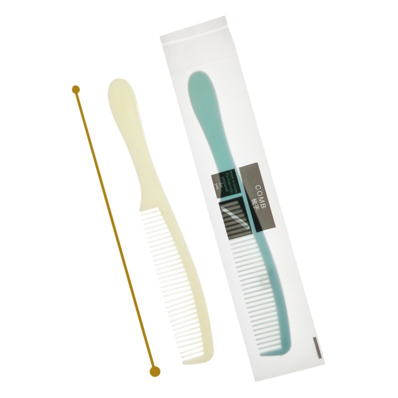Hotel disposable two-color wheat straw comb wholesale hotel room consumables head comb homestay toiletries